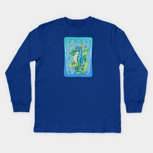 Fantasy Sea Dragon Seaweed Water Frame Kids Long Sleeve T-Shirt